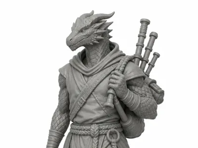 Dragonborn Monk with Bagpipes