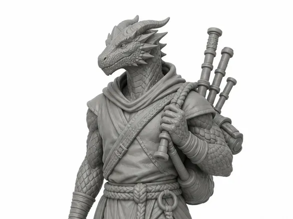 Dragonborn Monk mit Dudelsack
