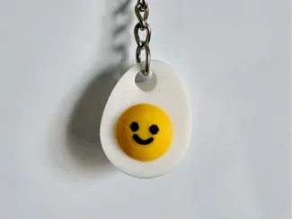 Smiley Egg Keychain