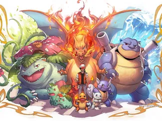 Pokemon litho CHarizard-venosar-Blastoise