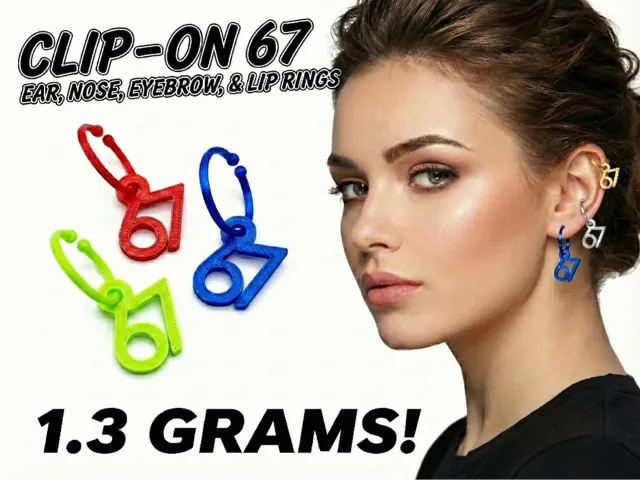 67 Clip-on Earring - quick print!