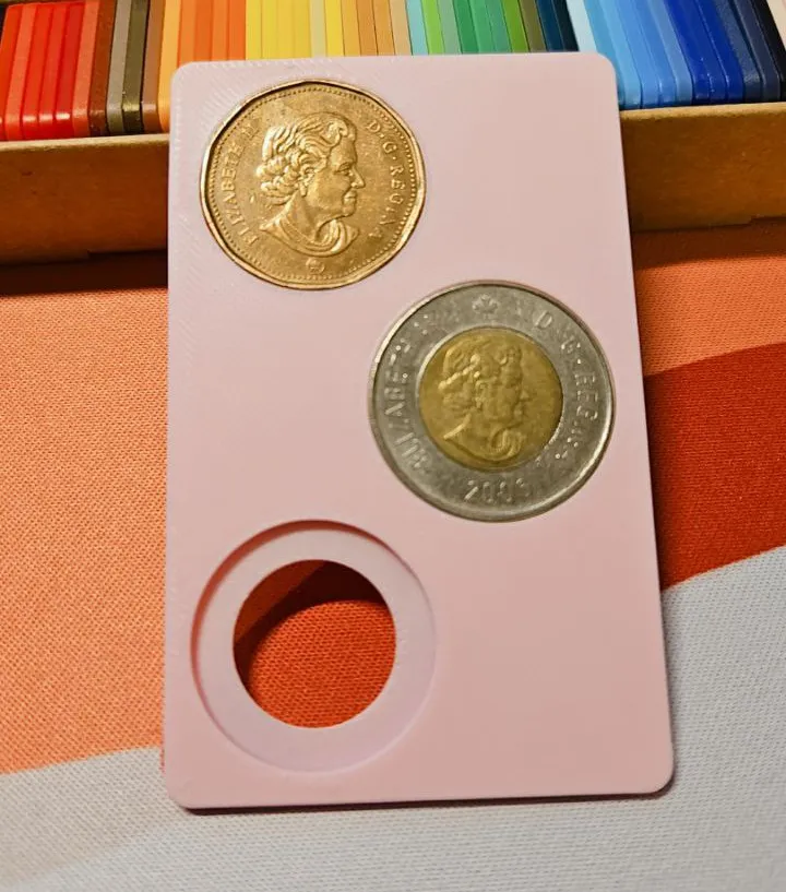 Canadian Coin holder for card wallet