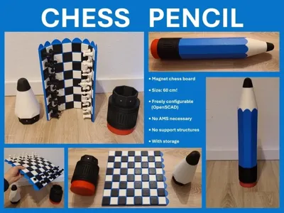 Foldable Chessboard "Chess Pencil"