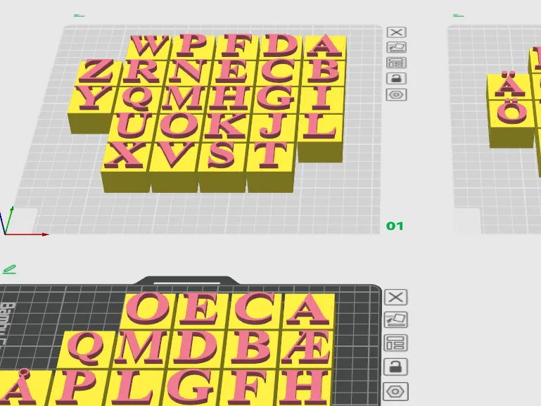 2x2 DuplObrick with alphabet. including : ÅÄÖÆØ