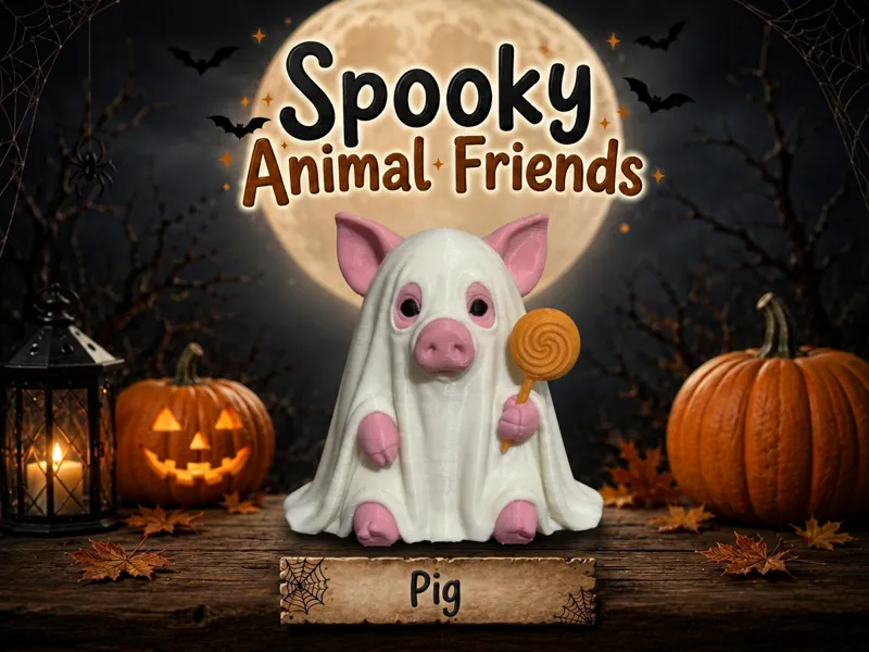 Pig Ghost Spooky Animal Friends