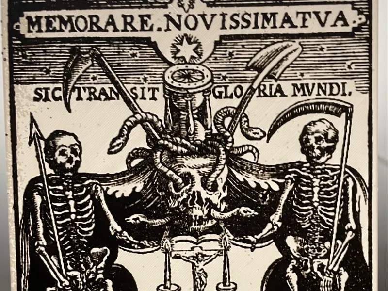Hueforge medival death wood cut