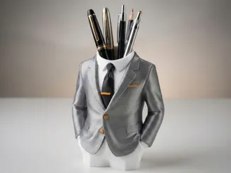Gentleman Suit Pen Holder - Office Decor Organizer