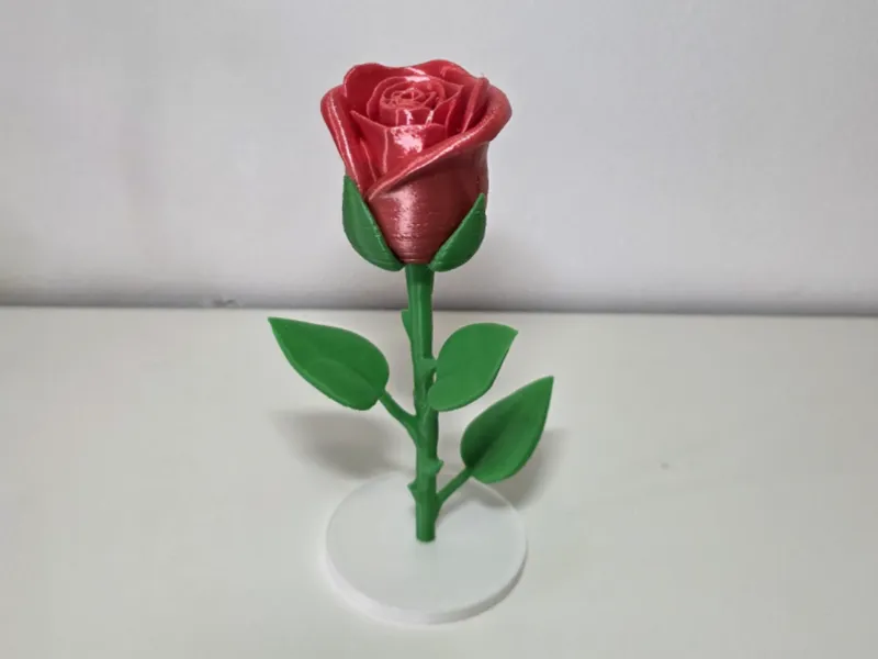 Natural Rose with Stem and Base V3