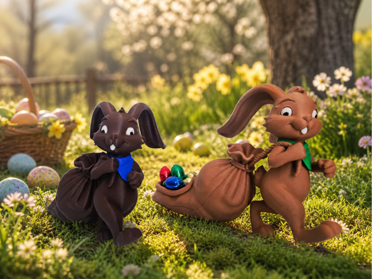 Osterhase mit offenem Sack