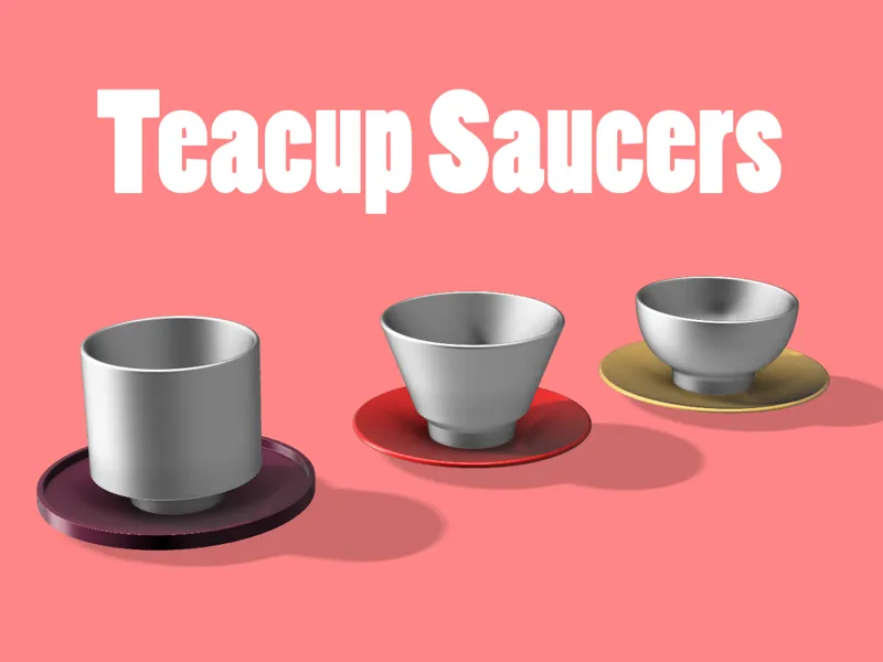 Teacup Saucers (3 piece set) - Corcelain