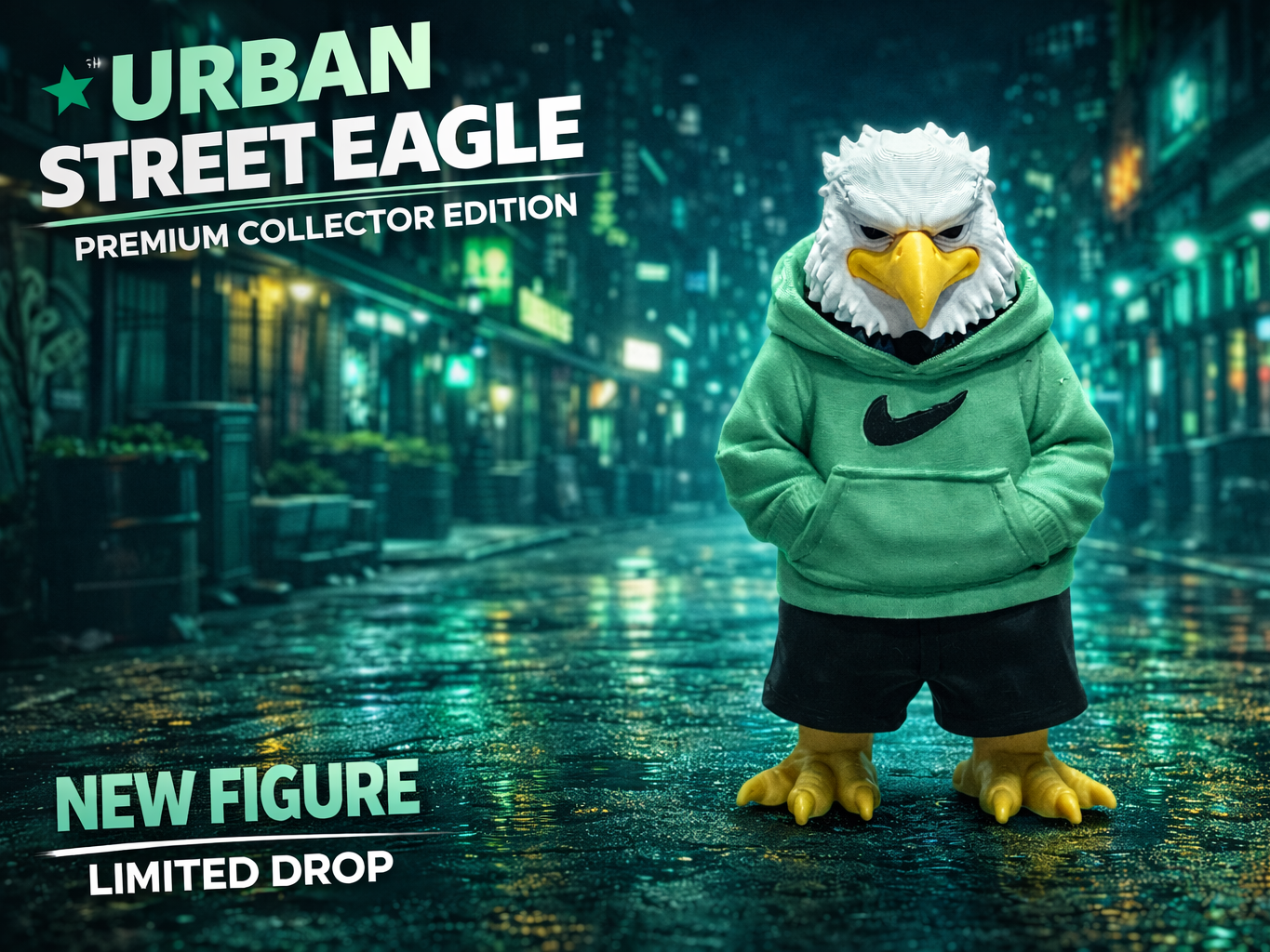 Urban swag Eagle in hoodie