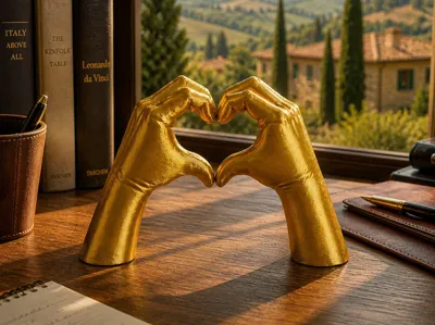 Decor Golden Heart Hands – Minimalist Desk 