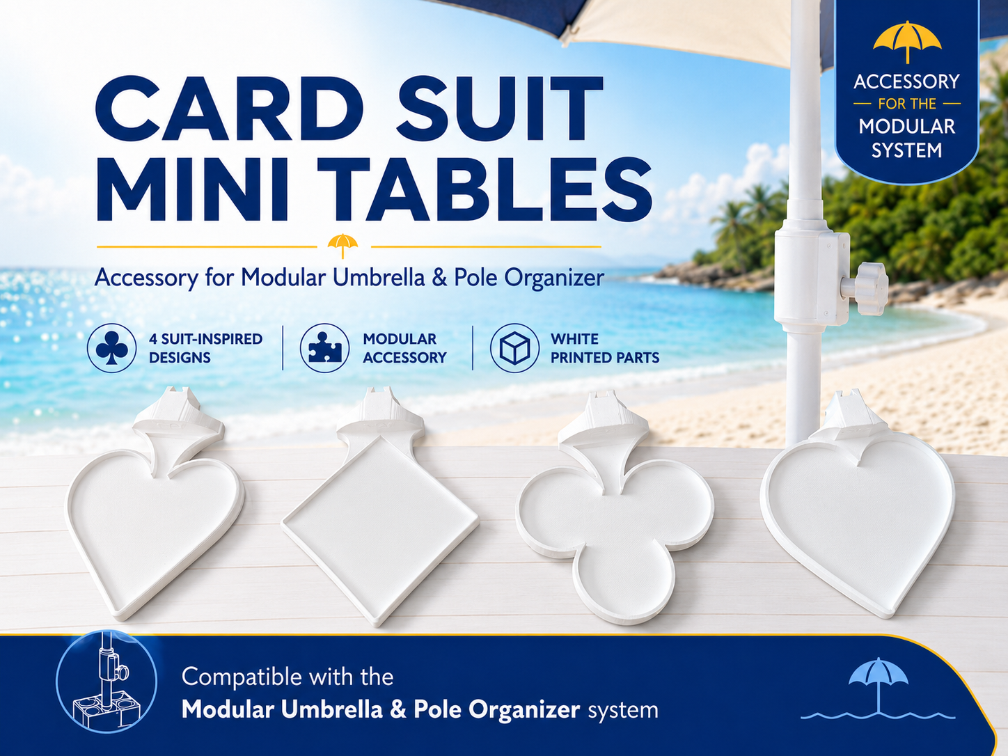 Modular Playing Card Suit Mini Tables