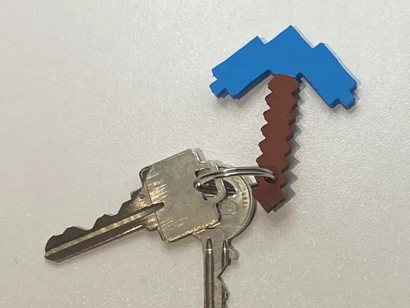 Minecraft pickaxe keychain