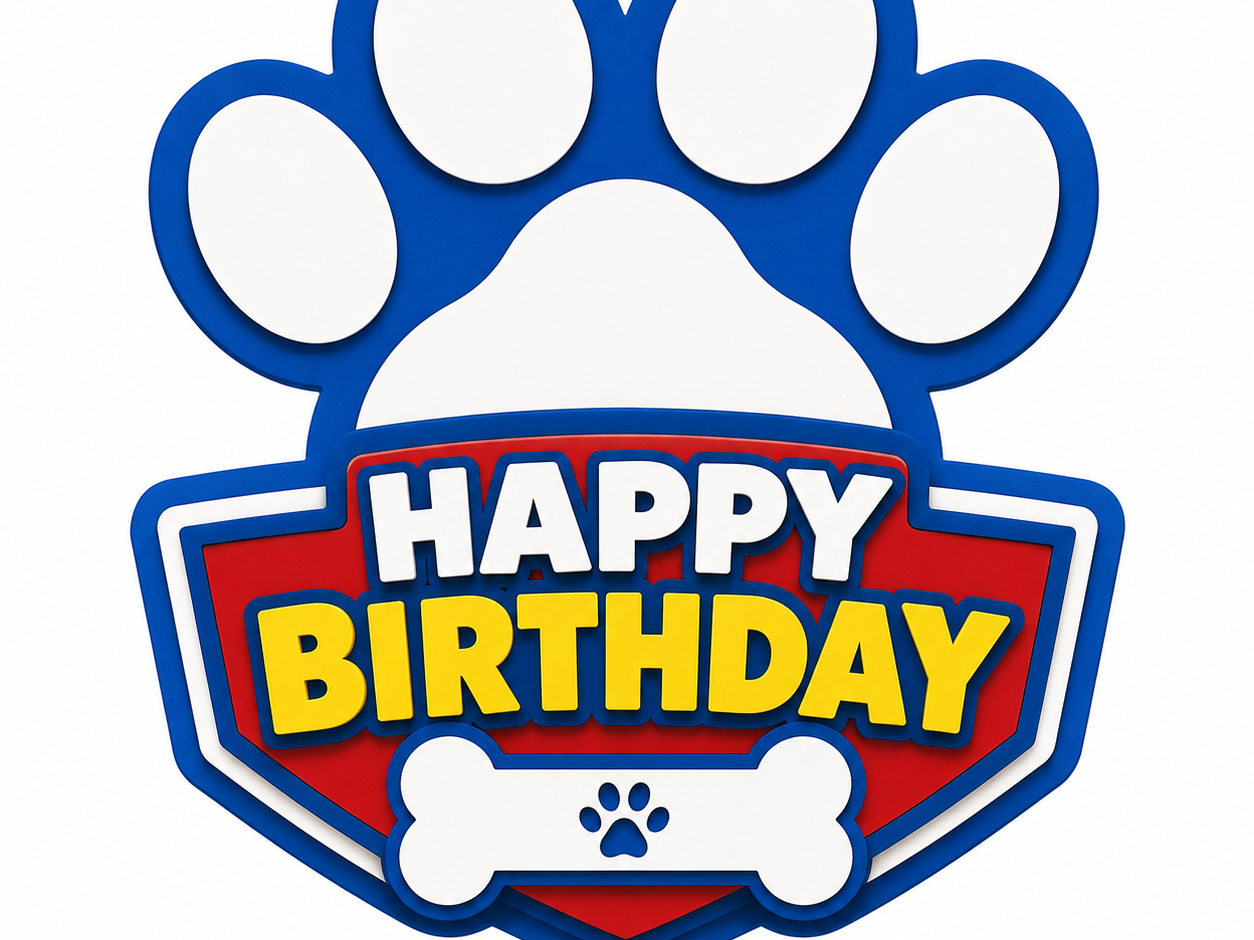 Cute Dog Paw Birthday Topper