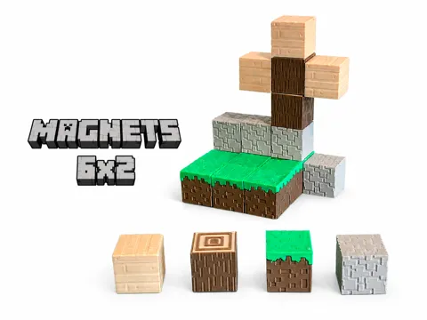 Accesorio para impresora 3D: Magnetic Minecraft Block Building Kit! (No AMS) — referencia de MakerWorld