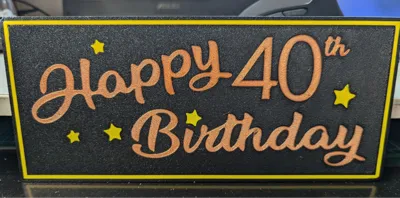 Happy 40th Birthday LED light box