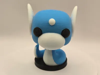 Chibi Style Dratini Pokemon with base
