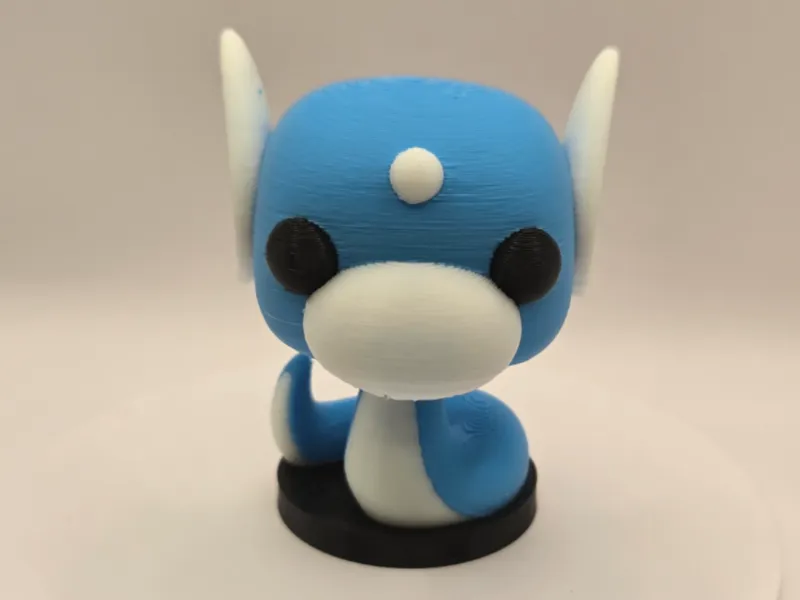 Chibi Style Dratini Pokemon with base