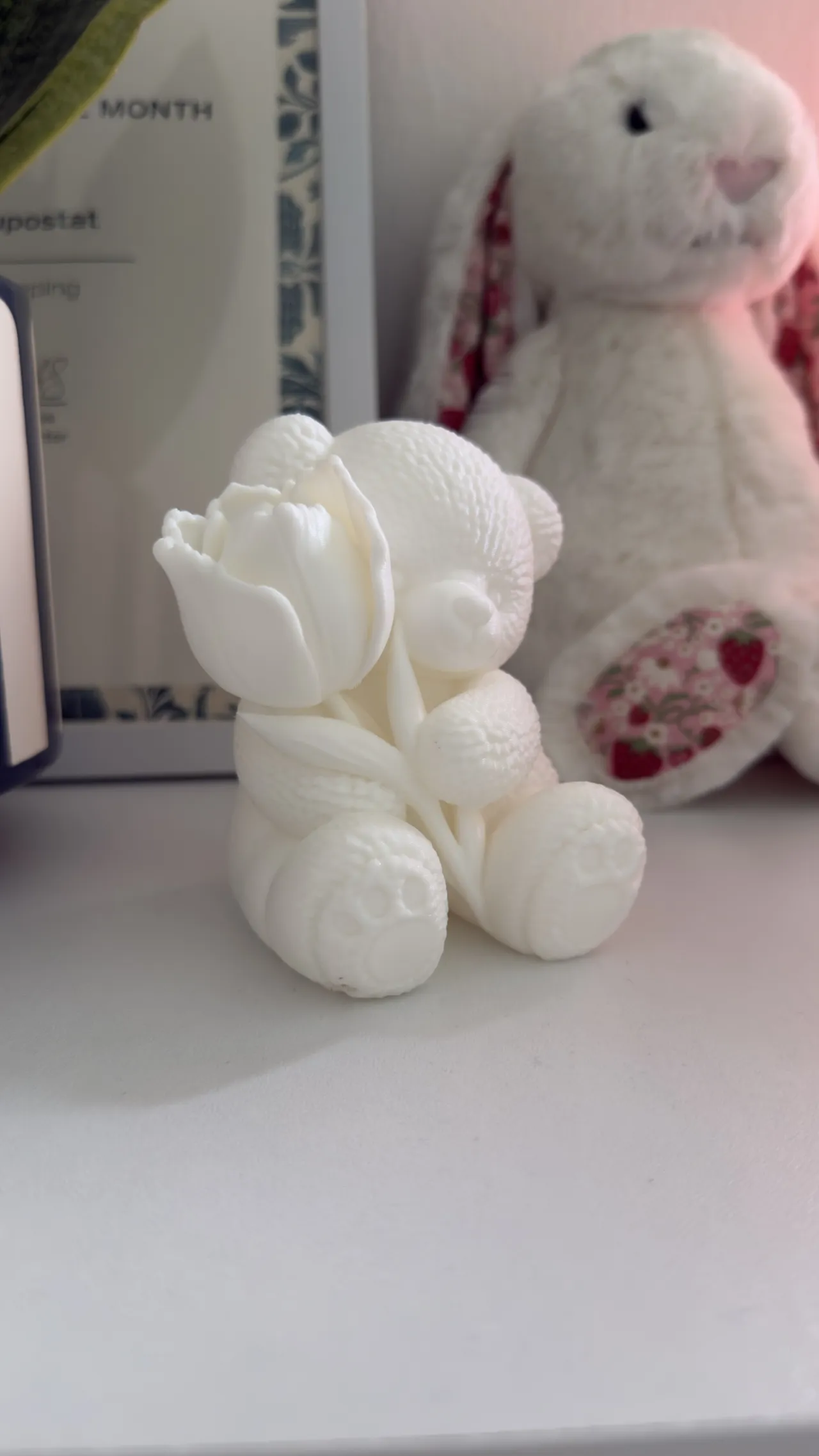 Cute Teddy Bear with Tulip | Nursery Decor view 2