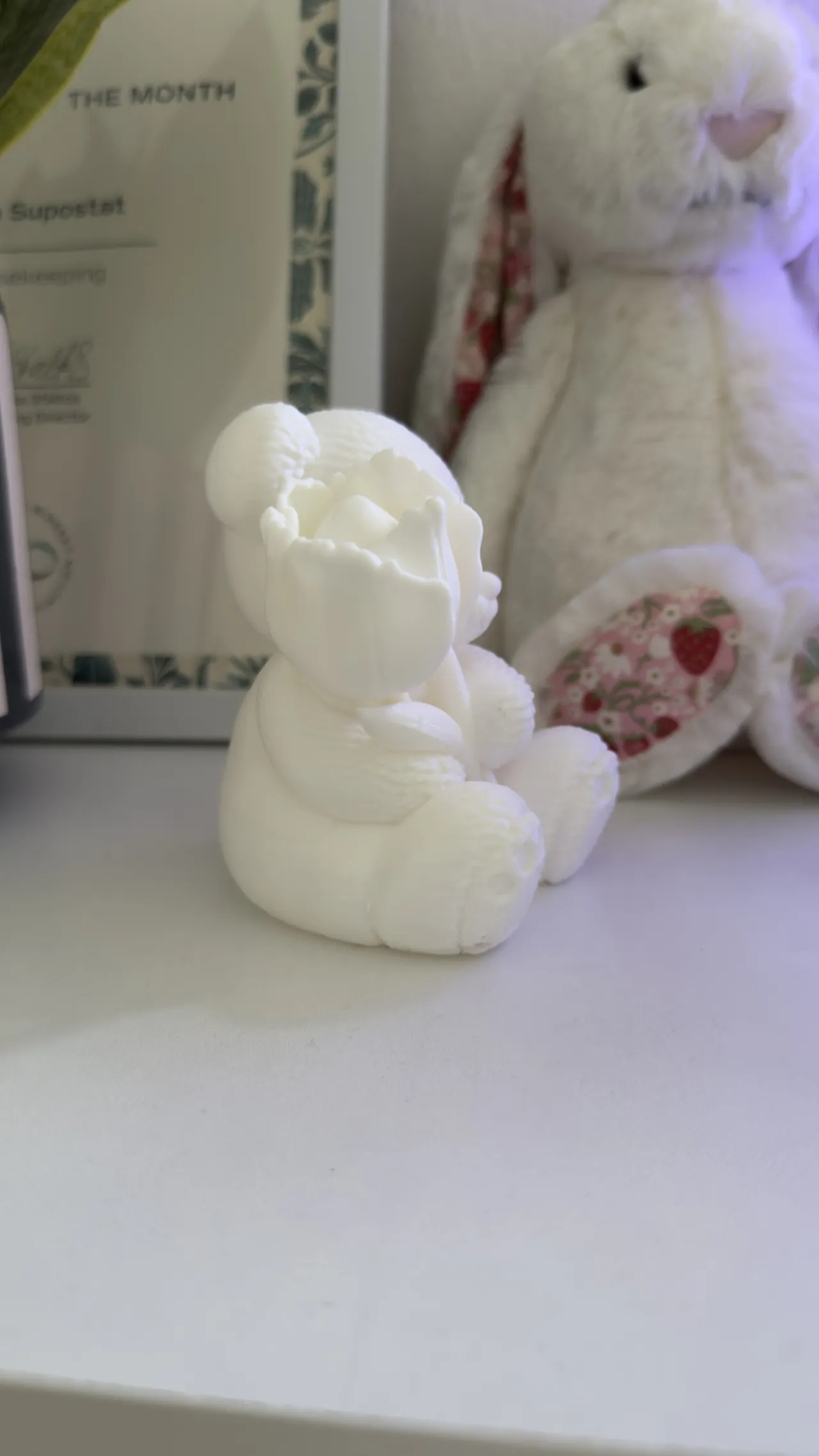 Cute Teddy Bear with Tulip | Nursery Decor view 3