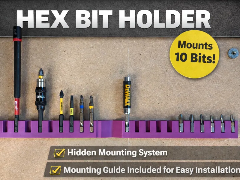 Hex bit holder (with drill jig)