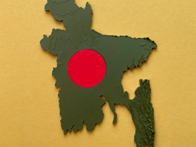 Bangladesh topography flag model