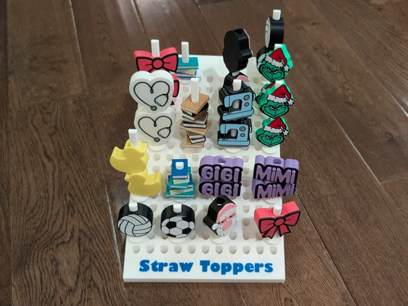 Straw Topper Display - Adjustable Organizer