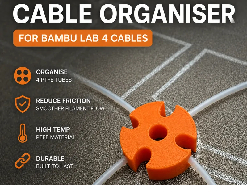 AMS PTFE Cable Organiser for Bambu Lab 4 Cables