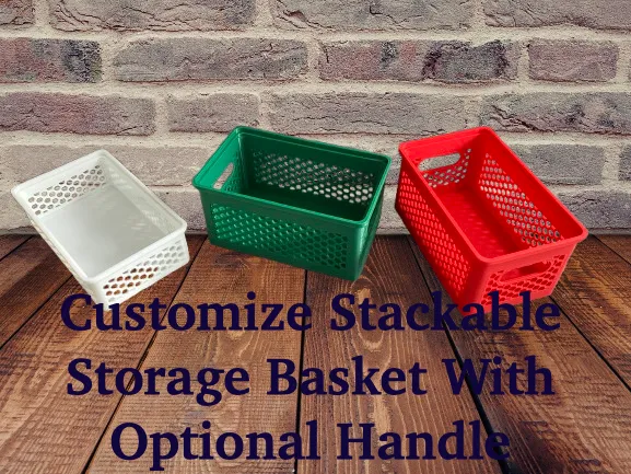 Customize Stackable Storage Basket Optional Handle by szili83 ...