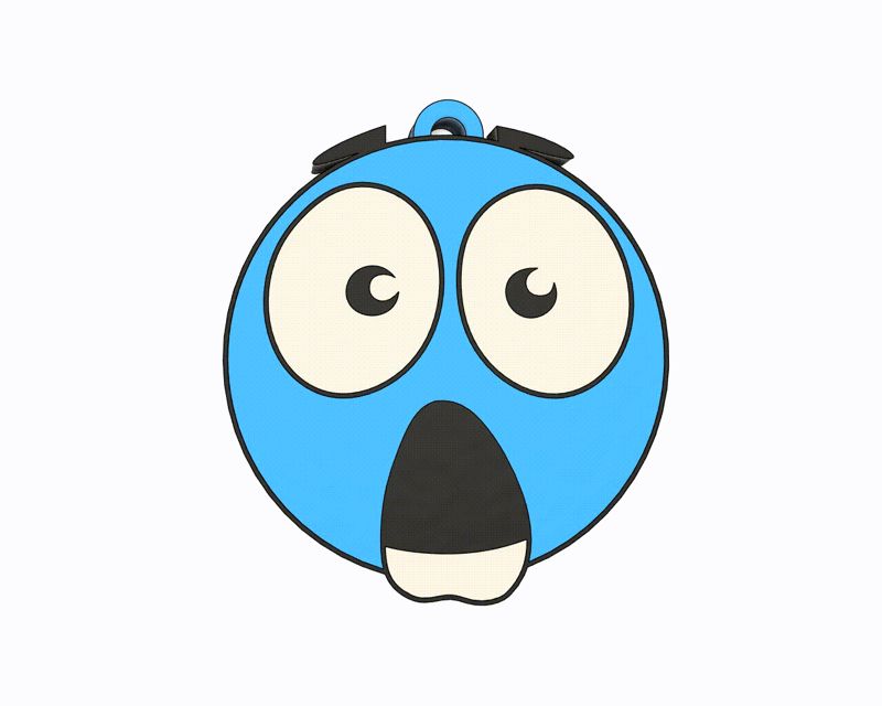Blue Emoji - Vooov Keychain, Earring, Bagcharm