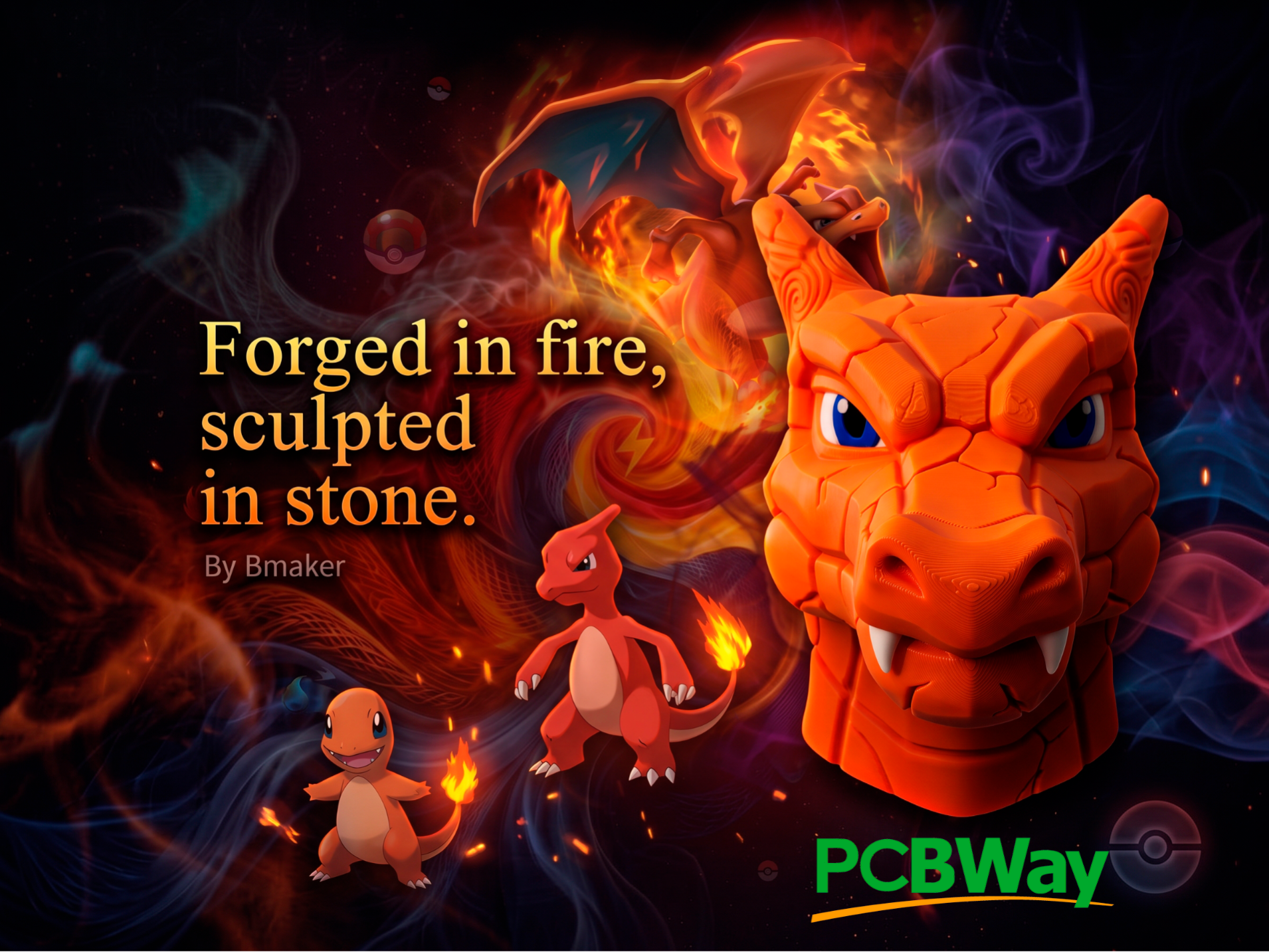 Charizard (Estilo Roca Cuarteada) – Wall art - 1
