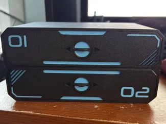 Futuristic Box With Embedded Gridfinity With Pins