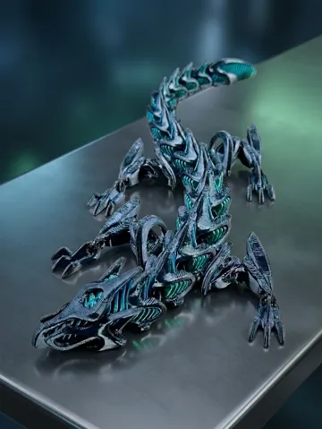 Adorno temático: Articulated Futuristic Dragon — vista de referencia 2