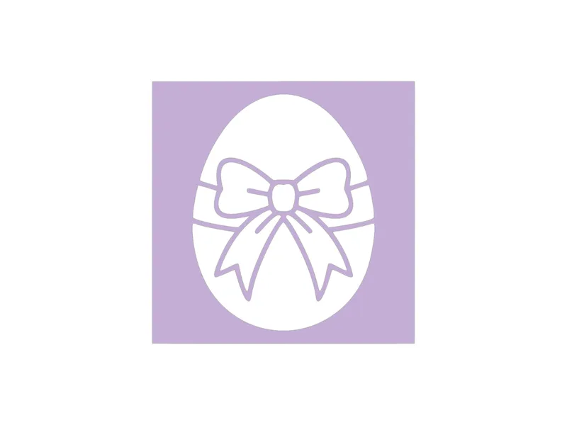 Easter egg stencil with bow