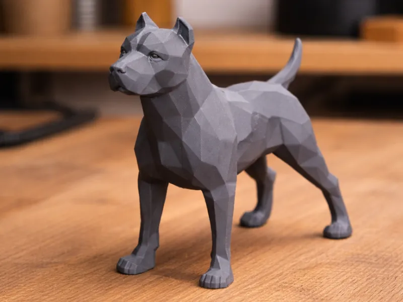 Low Poly Bulldog Dog Sculpture