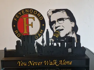 Lee Towers Feyenoord with skyline of Rotterdam