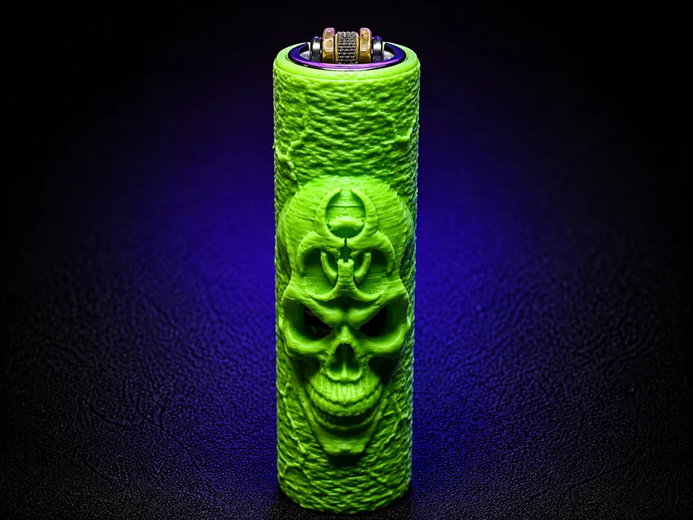 Adorno temático: Toxic Skull — Clipper Cover | ID3D. Referencia del modelo original.