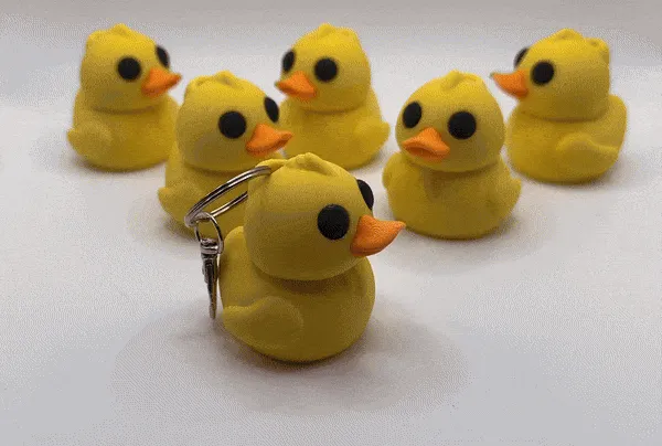 Cute Duck with Feet & Keychain - No Supports view 2