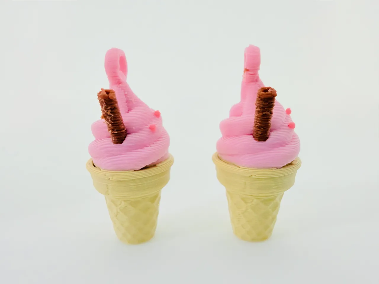 Cute Ice Cream Earrings - Summer Gift 3MF view 4