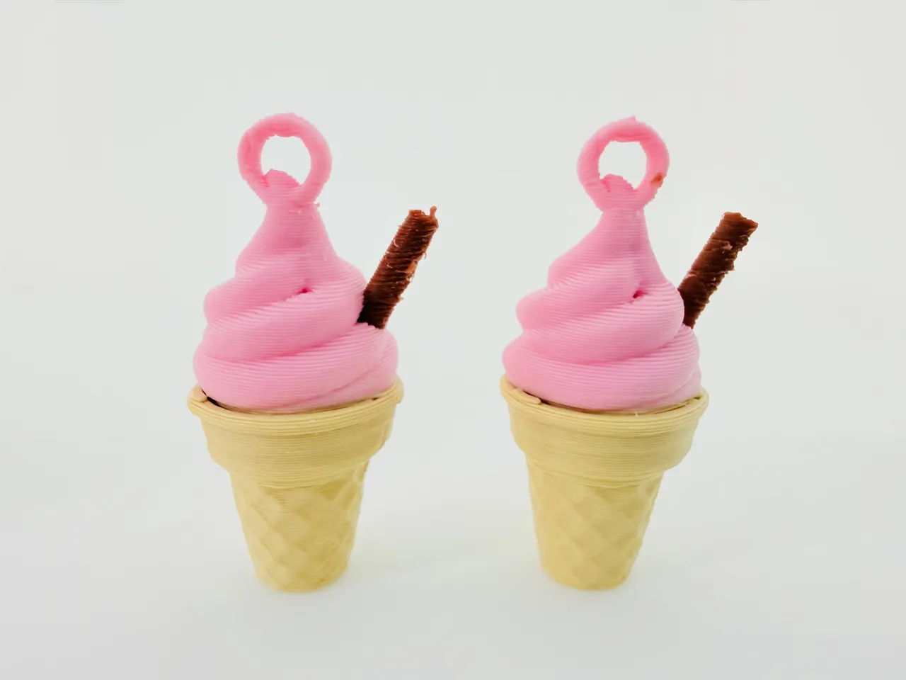 Cute Ice Cream Earrings - Summer Gift 3MF view 3