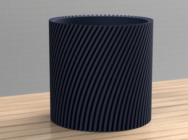 Modern ribbed Planter Plant Pot Vase v2