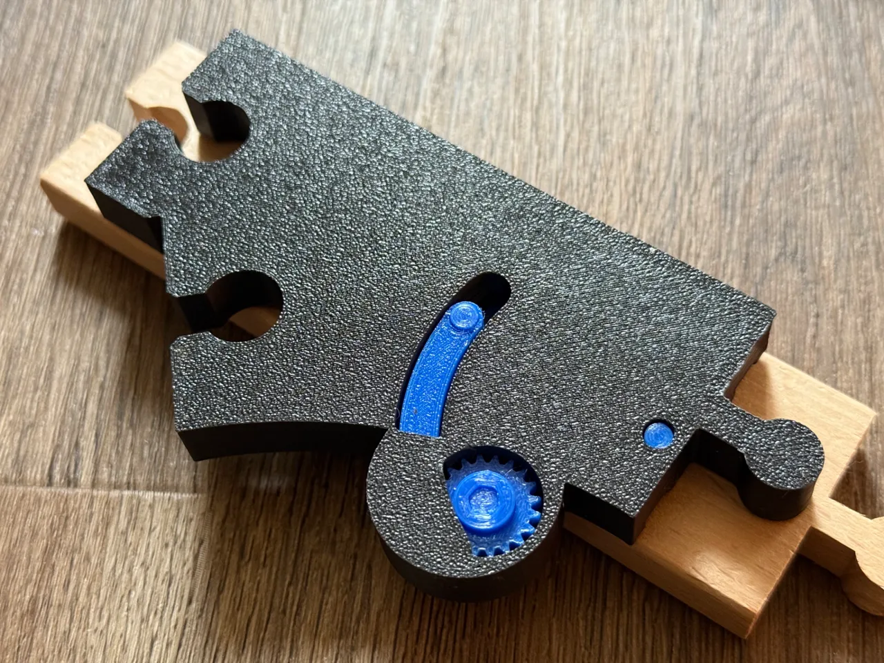 Geared Train Track Switch (Brio, IKEA, Hape, etc.) view 3