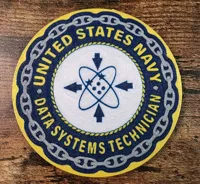 USN DS 245mm Plaque wSplitShipsWheel
