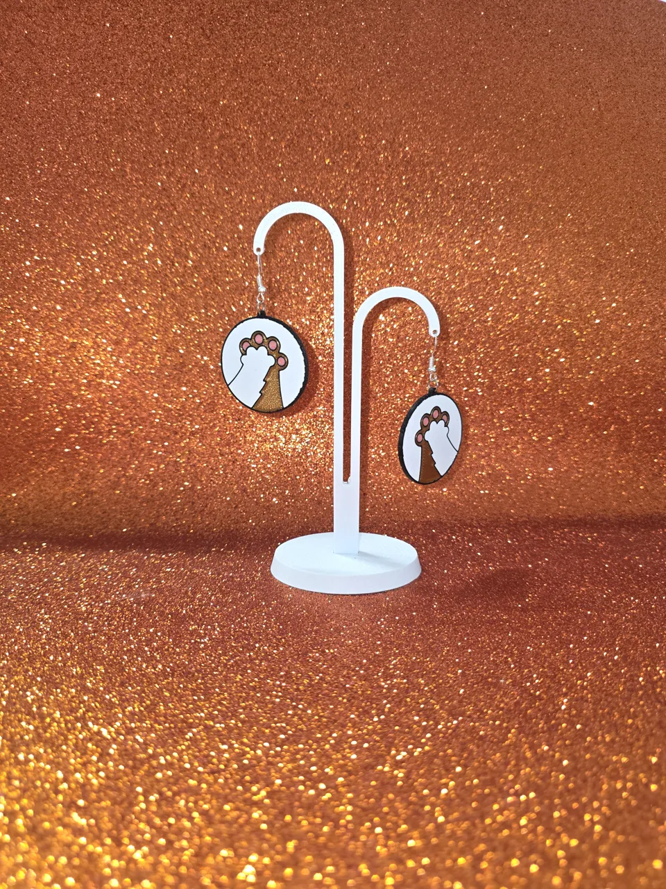 Cat brothers earrings view 3