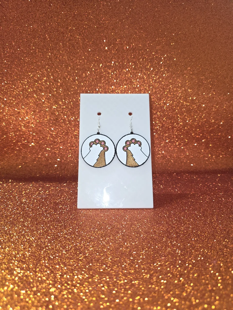 Cat brothers earrings view 2