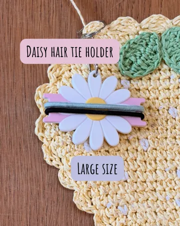 Accesorio para sujetar ligas de cabello: Daisy hair tie holders - Two designs / sizes — vista de referencia 3