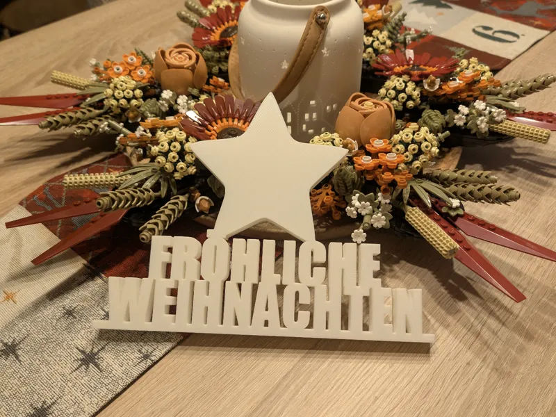Fröhliche Weihnachten +Stern Festlicher Aufsteller