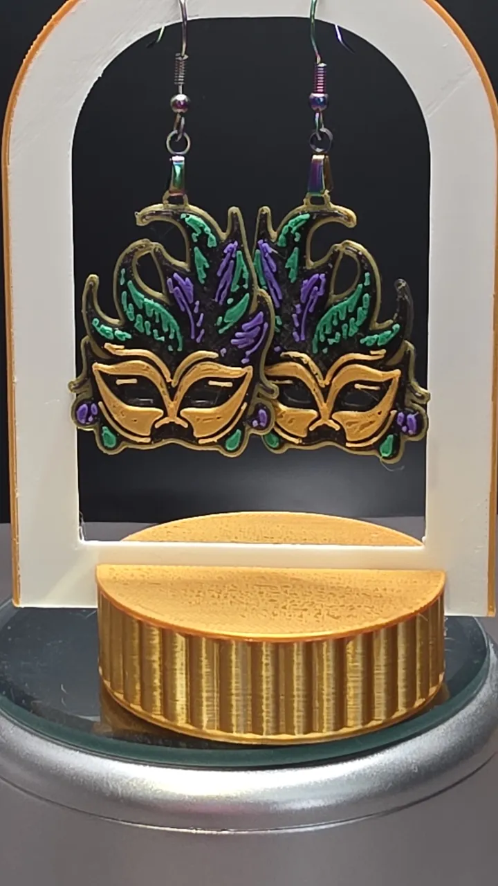 Mardi Gras Mask earrings view 2