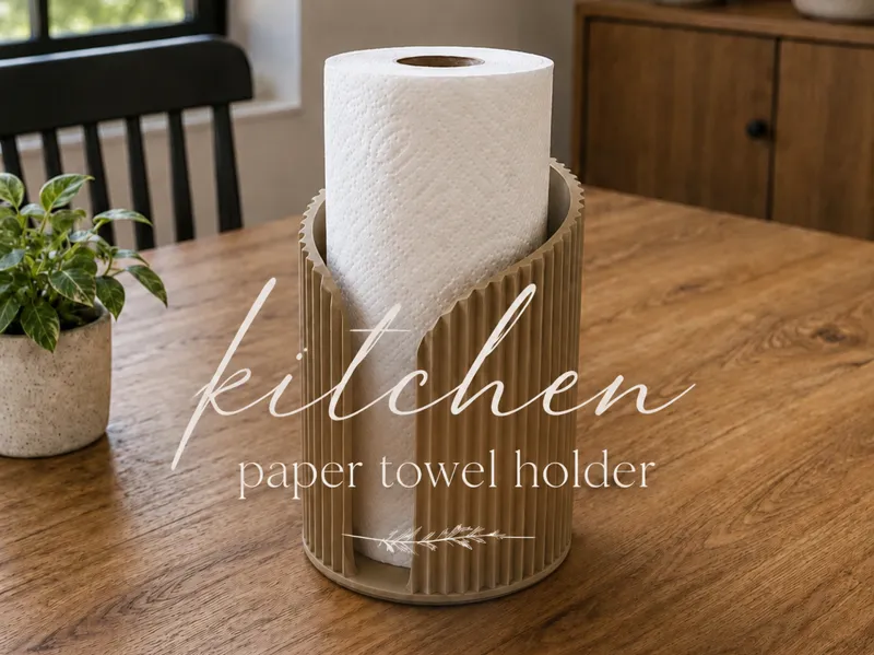Japandi Kitchen Roll Holder - Round